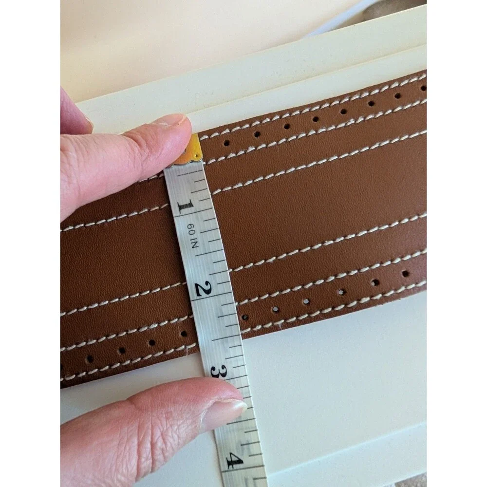 Leather Womens Belt Small Brown Wide Statement Western Cowboy Cowgirl Boho Rodeo